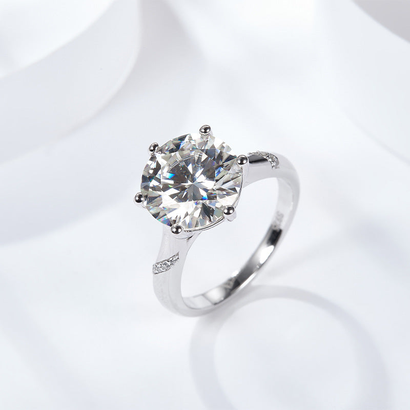 5 carat pigeon egg luxury set psychic six claw classic D color moissanite ring