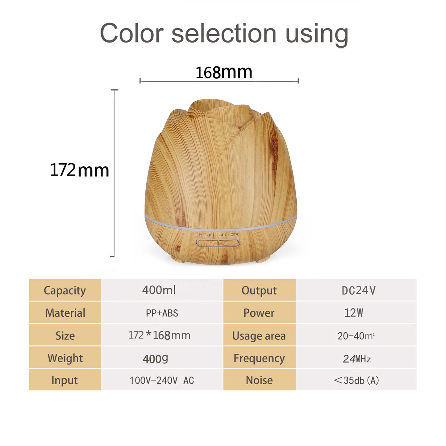Big Rose Aroma Diffuser Household 400ml Wood Grain Aroma Diffuser Ultrasonic Humidifier Flower Bud Petal Fragrance Machine