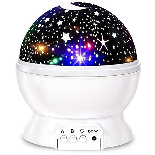 Nebula Star Projector 360 Degree Rotation - 4 LED Bulbs 12 Light Color Changing with USB Cable