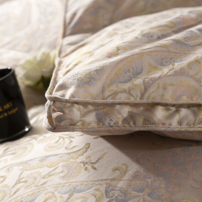 The hotel's high-end double-layer duvet 120 jacquard 95 white goose down winter quilt wedding quilt core thickened duvet