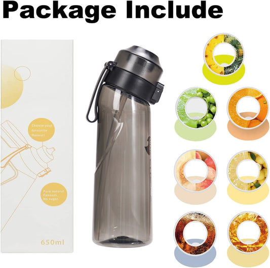 Transparent Fruit Fragrance Water Bottle with Flavor Pods,18.5 Oz/500ml,21.9 Oz/650ml Scent Sports Water Cup