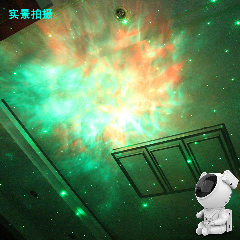 Seated astronaut starry sky projection lamp, starry sky, laser star, atmosphere light, small sunset night light