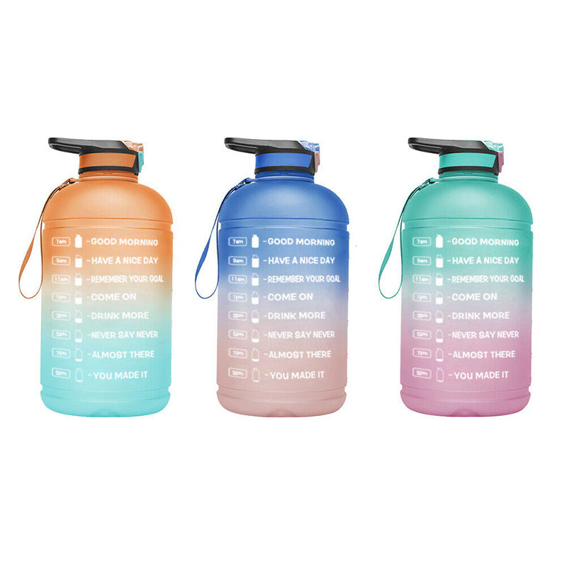 Two Color Gradient 3.78L Creative Sports Water Bottle 1 Gallon Printable Plastic Fitness Water Bottle