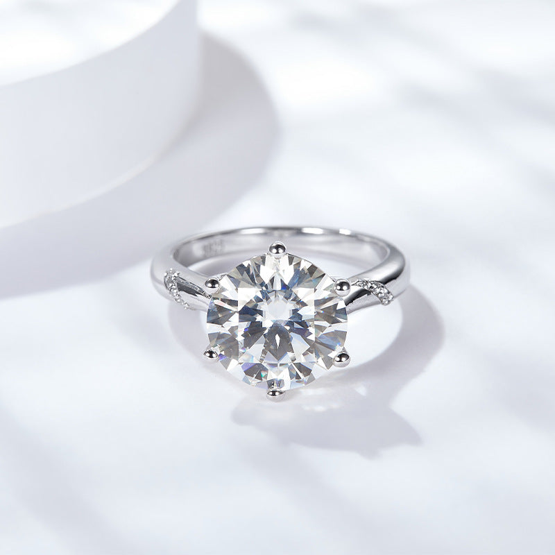5 carat pigeon egg luxury set psychic six claw classic D color moissanite ring