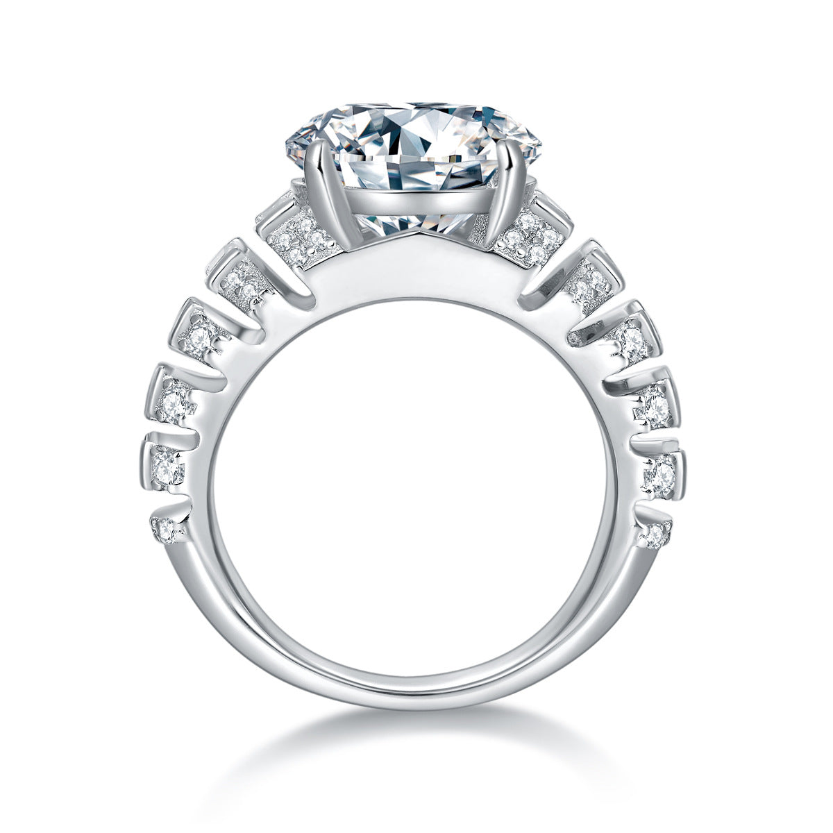 5 carat round moissanite baguette diamond ring luxury large carat hand ornament women