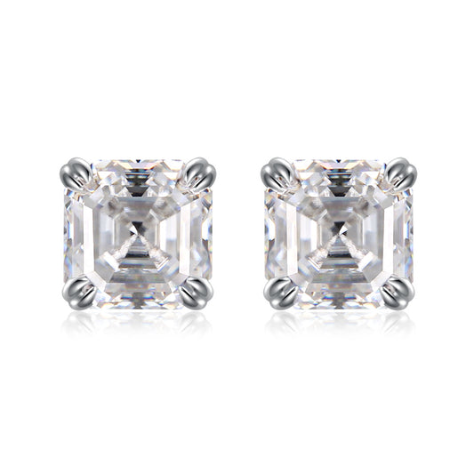 New 925 silver 2 carat pagoda shape D color moissanite ascheel earrings