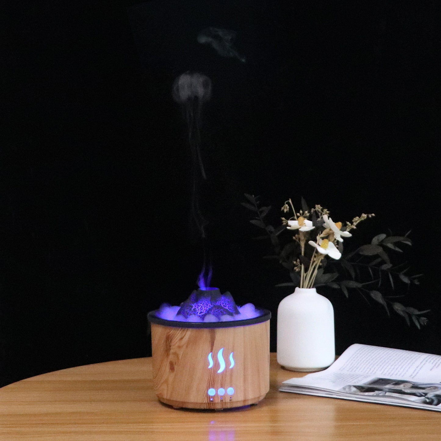 Spit ring volcanic aromatherapy wood grain crack humidifier essential oil aroma diffuser household spray ring aroma diffuser